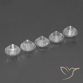 Gemme di Zaffiro Bianco trasparente naturale da 1.78 ct, Rotondo, VS