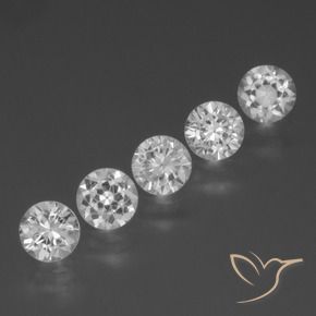 Gemme di Zaffiro Bianco naturale da 1.86 ct, Rotondo, VVS-VS