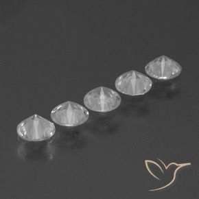 Gemme di Zaffiro Bianco naturale da 1.57 ct, Rotondo, VVS-VS