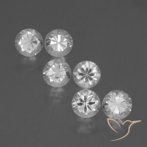 Gemme di Zaffiro Bianco naturale da 2.35 ct, Rotondo, VVS-VS