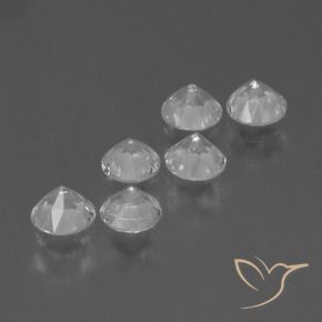 Gemme di Zaffiro Bianco naturale da 2.35 ct, Rotondo, VVS-VS