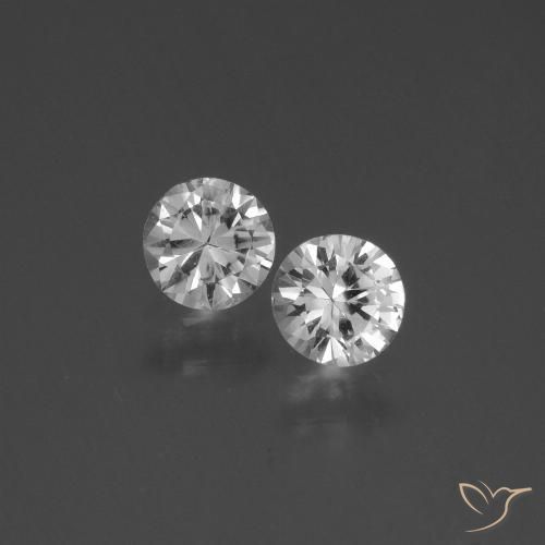 0.76ctw Naturale Bianco Zaffiro, Rotondo, VVS-VS