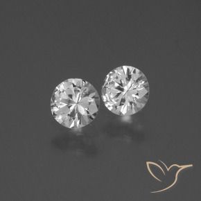 Gemme di Zaffiro Bianco naturale da 0.76 ct, Rotondo, VVS-VS