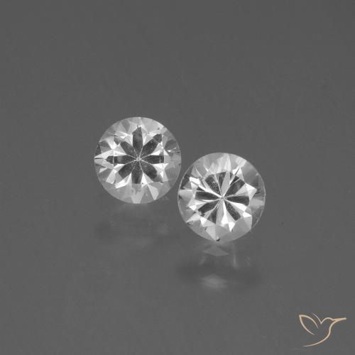 0.85ctw Naturale Bianco Zaffiro, Rotondo, VVS-VS