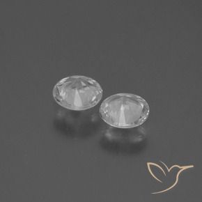 Gemme di Zaffiro Bianco trasparente naturale da 0.69 ct, Rotondo, VS