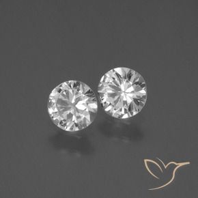 Gemme di Zaffiro Bianco trasparente naturale da 0.77 ct, Rotondo, VS