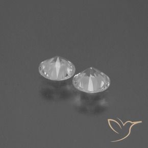 Gemme di Zaffiro Bianco trasparente naturale da 0.77 ct, Rotondo, VS