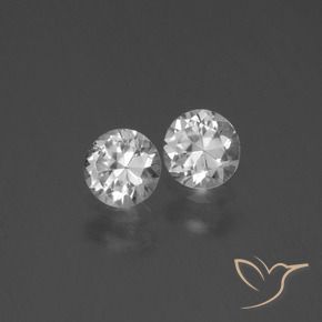 Gemme di Zaffiro Bianco trasparente naturale da 0.80 ct, Rotondo, VVS-VS