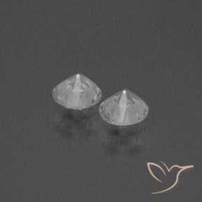 Gemme di Zaffiro Bianco trasparente naturale da 0.80 ct, Rotondo, VVS-VS