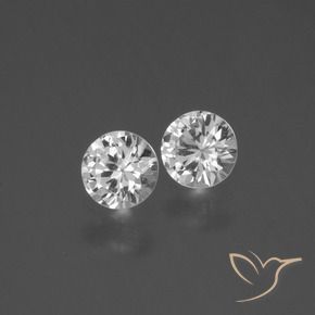 Gemme di Zaffiro Bianco trasparente naturale da 0.81 ct, Rotondo, VS