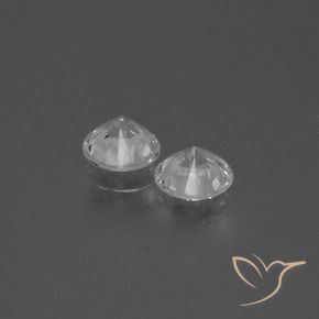 Gemme di Zaffiro Bianco trasparente naturale da 0.81 ct, Rotondo, VS