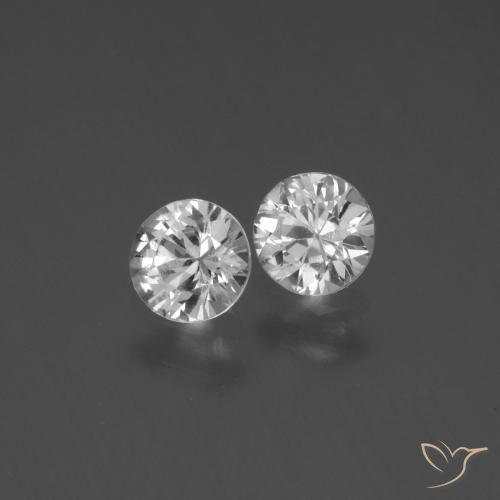 Gemme di Zaffiro Bianco trasparente naturale da 0.79 ct, Rotondo, VS