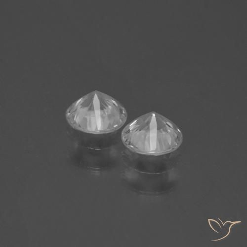 Gemme di Zaffiro Bianco trasparente naturale da 0.79 ct, Rotondo, VS