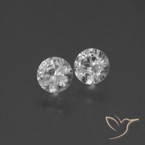 Gemme di Zaffiro Bianco trasparente naturale da 0.82 ct, Rotondo, VS