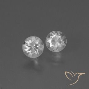 Gemme di Zaffiro Bianco trasparente naturale da 0.82 ct, Rotondo, VS