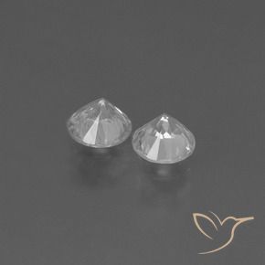 Gemme di Zaffiro Bianco trasparente naturale da 0.82 ct, Rotondo, VS