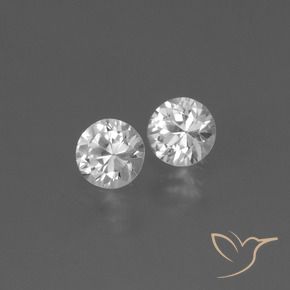Gemme di Zaffiro Bianco trasparente naturale da 0.80 ct, Rotondo, VS