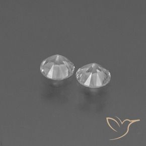 Gemme di Zaffiro Bianco trasparente naturale da 0.80 ct, Rotondo, VS