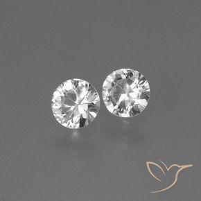Gemme di Zaffiro Bianco trasparente naturale da 0.75 ct, Rotondo, VS