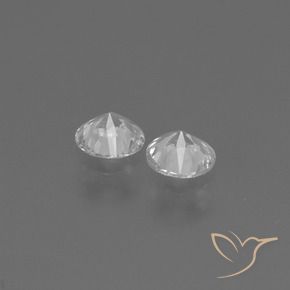 Gemme di Zaffiro Bianco trasparente naturale da 0.75 ct, Rotondo, VS