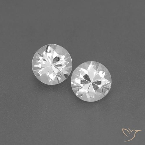0.78ctw Naturale Bianco Zaffiro, Rotondo, VVS-VS