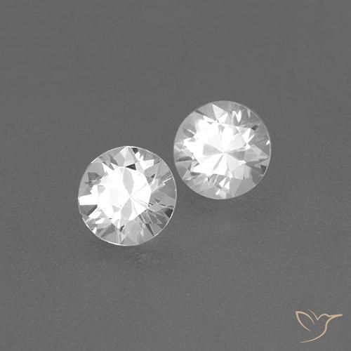 Gemme di Zaffiro Bianco naturale da 0.78 ct, Rotondo, VVS-VS