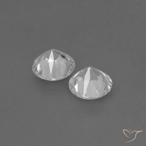 Gemme di Zaffiro Bianco naturale da 0.78 ct, Rotondo, VVS-VS