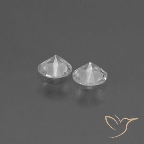Gemme di Zaffiro Bianco naturale da 0.74 ct, Rotondo, VS