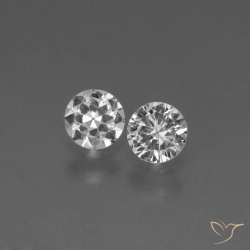 0.77ctw Naturale Bianco Zaffiro, Rotondo, VVS-VS