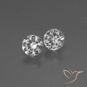 Gemme di Zaffiro Bianco naturale da 0.77 ct, Rotondo, VVS-VS