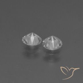 Gemme di Zaffiro Bianco naturale da 0.77 ct, Rotondo, VVS-VS