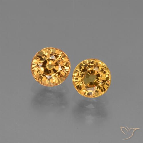 1.46ctw Naturale Arancione-Oro medio Zaffiro, Rotondo, VVS, Photo A