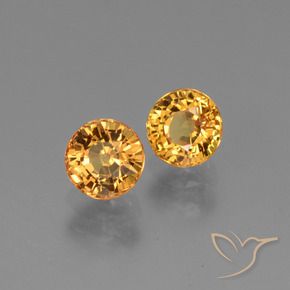 Gemme di Zaffiro Arancione-Oro medio naturale da 1.46 ct, Rotondo, VVS