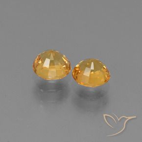 Gemme di Zaffiro Arancione-Oro medio naturale da 1.46 ct, Rotondo, VVS
