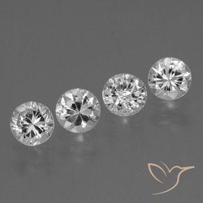 Gemme di Zaffiro Bianco trasparente naturale da 1.78 ct, Rotondo, VS