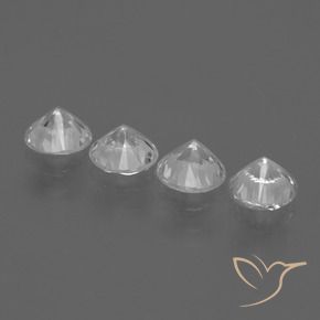 Gemme di Zaffiro Bianco trasparente naturale da 1.78 ct, Rotondo, VS