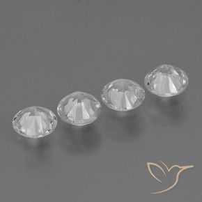Gemme di Zaffiro Bianco trasparente naturale da 1.71 ct, Rotondo, VS