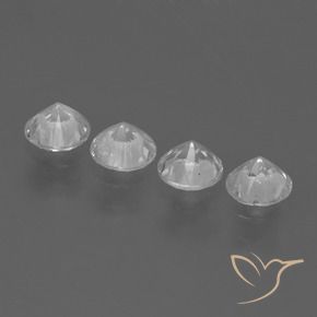 Gemme di Zaffiro Bianco trasparente naturale da 1.63 ct, Rotondo, VS