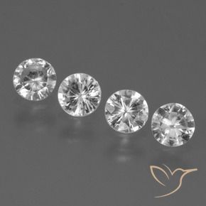 Gemme di Zaffiro Bianco trasparente naturale da 1.52 ct, Rotondo, VS