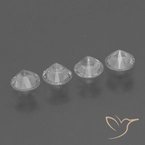 Gemme di Zaffiro Bianco trasparente naturale da 1.52 ct, Rotondo, VS