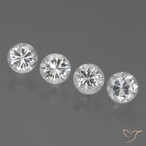 1.59ctw Naturale Bianco Zaffiro, Rotondo, VVS-VS