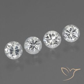 Gemme di Zaffiro Bianco naturale da 1.59 ct, Rotondo, VVS-VS
