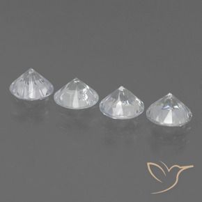 Gemme di Zaffiro Bianco naturale da 1.59 ct, Rotondo, VVS-VS