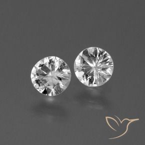 Gemme di Zaffiro Bianco trasparente naturale da 0.77 ct, Rotondo, VS