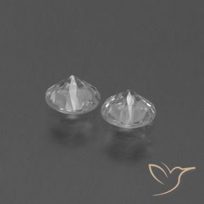 Gemme di Zaffiro Bianco trasparente naturale da 0.77 ct, Rotondo, VS
