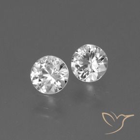 Gemme di Zaffiro Bianco trasparente naturale da 0.74 ct, Rotondo, VS