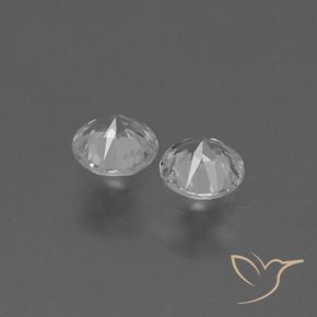 Gemme di Zaffiro Bianco trasparente naturale da 0.74 ct, Rotondo, VS