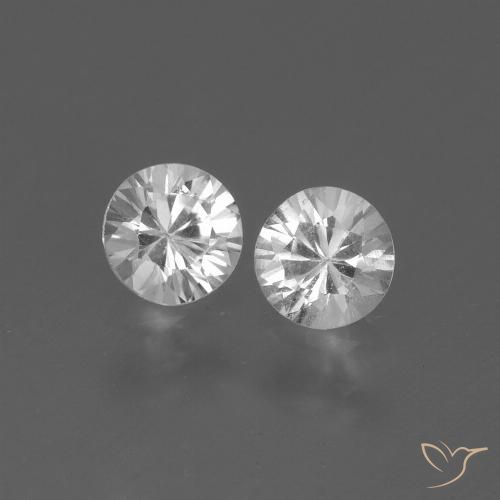 0.83ctw Naturale Bianco trasparente Zaffiro, Rotondo, VVS-VS