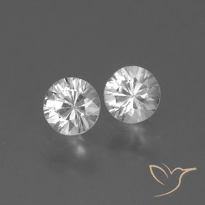 Gemme di Zaffiro Bianco trasparente naturale da 0.83 ct, Rotondo, VVS-VS