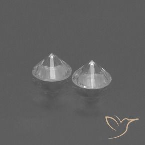 Gemme di Zaffiro Bianco trasparente naturale da 0.83 ct, Rotondo, VVS-VS
